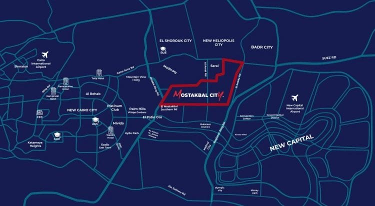 خريطة كمبوند هاب تاون مدينة المستقبل